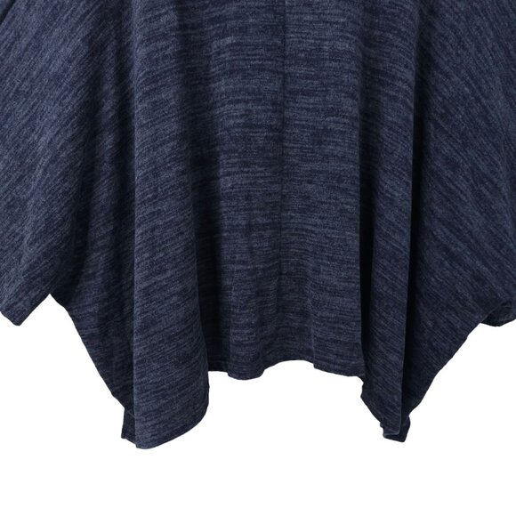 Jella C Cape Sweater Poncho Cowl Neck Womens ONE SIZE Blue Black Fleece Knit - Picture 12 of 14